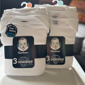 Gerber White Long Sleeve Baby Onesies